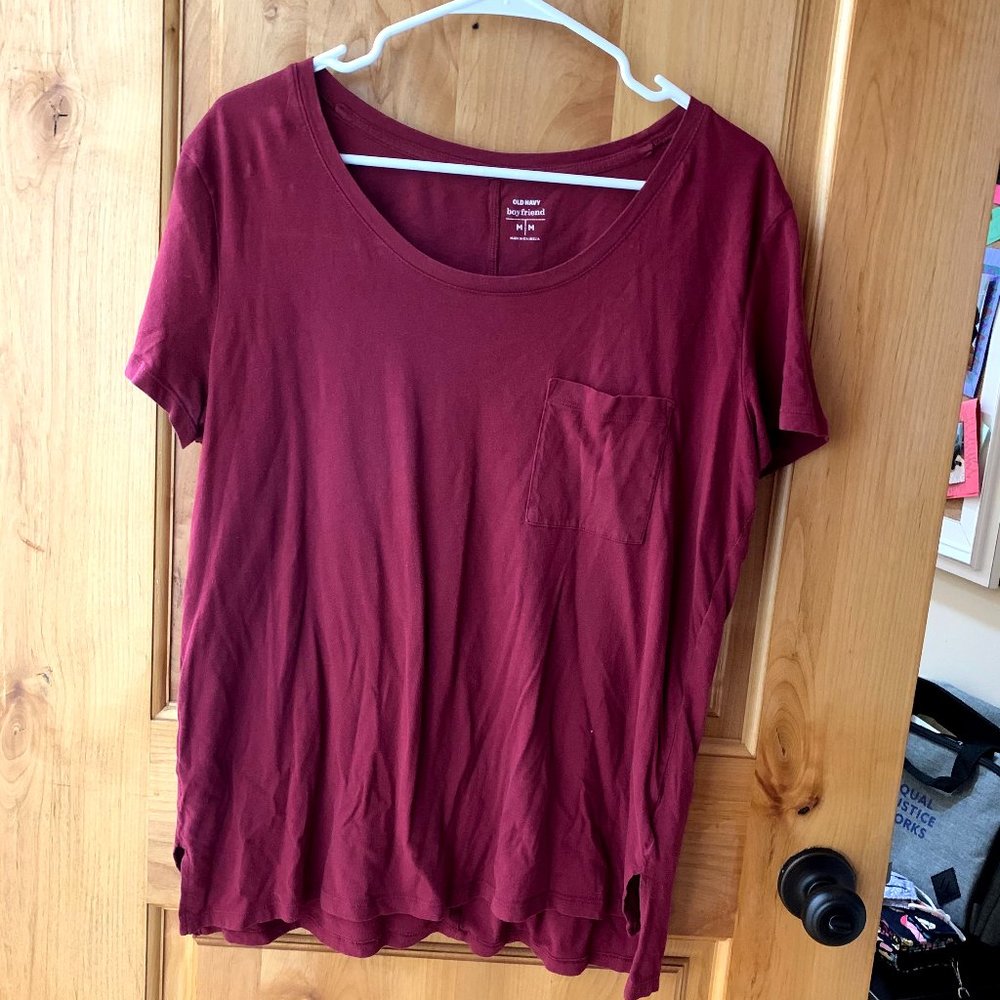 Old Navy Maroon Boyfriend Tee
